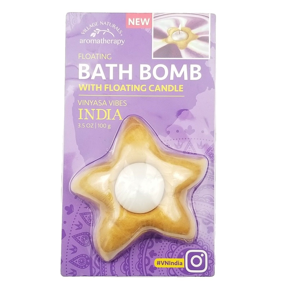 2x Village Naturals Aromatherapy Bath Bomb with Floating Candle 3.5 oz Each - Picture 2 of 7